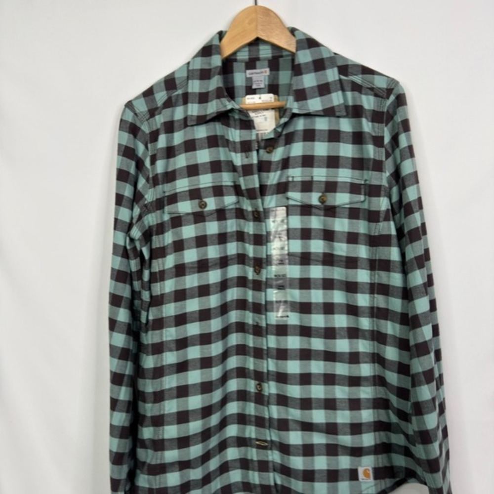 Carhartt Hamilton Rugged Flex Long Sleeve Button Up Plaid Shirt Size M NWT - Picture 5 of 9
